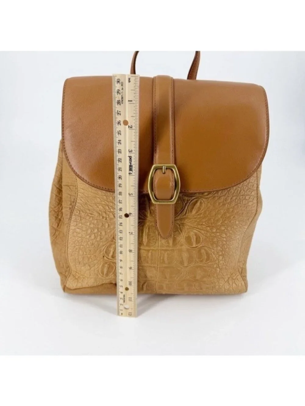 Brahmin Sadie Melbourne Embossed Leather Backpack Purse in Pecan